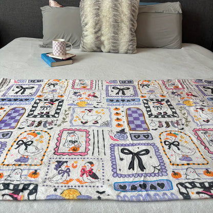 Silly Goose Halloween Throw Blanket