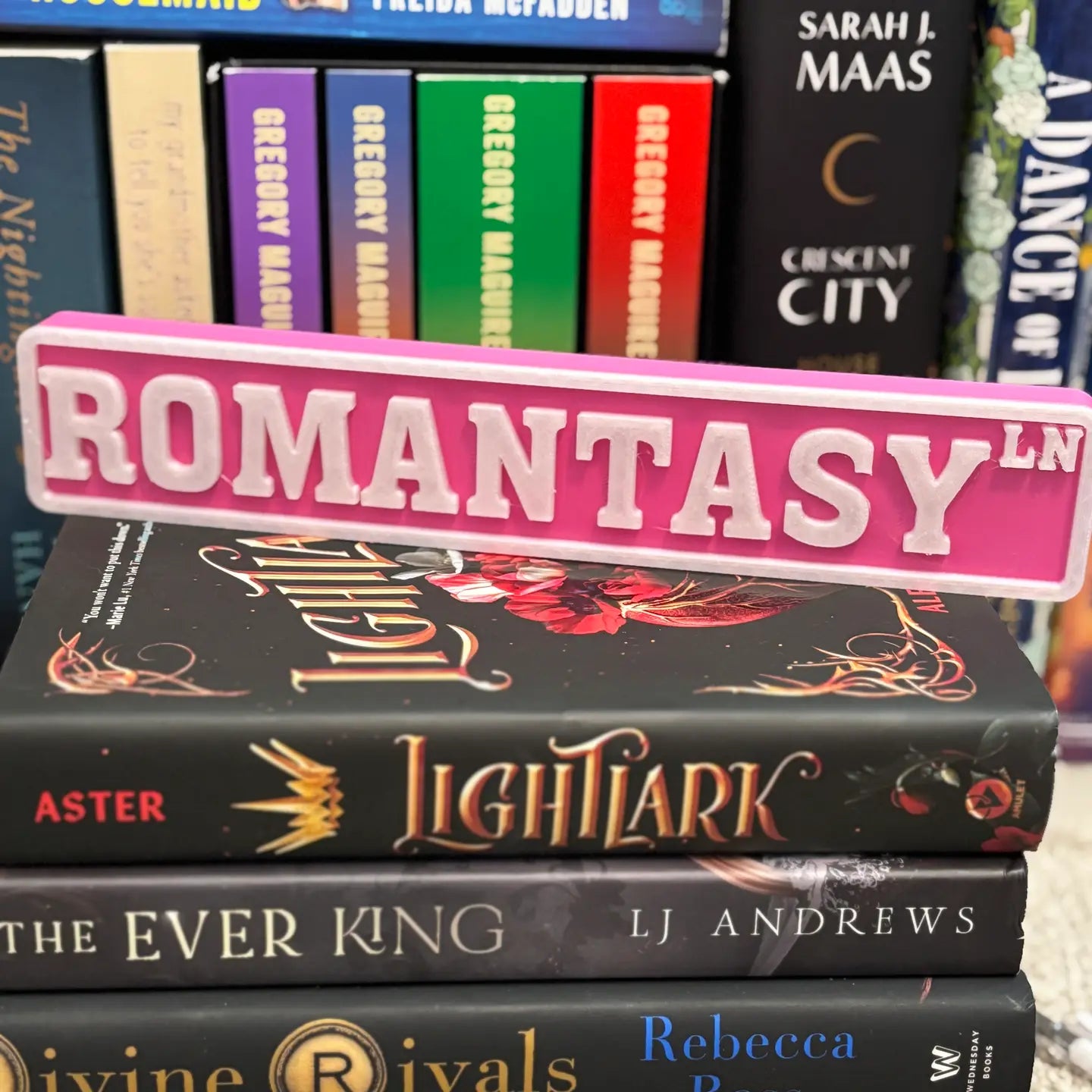 Romantasy Street Sign | Bookshelf Decor