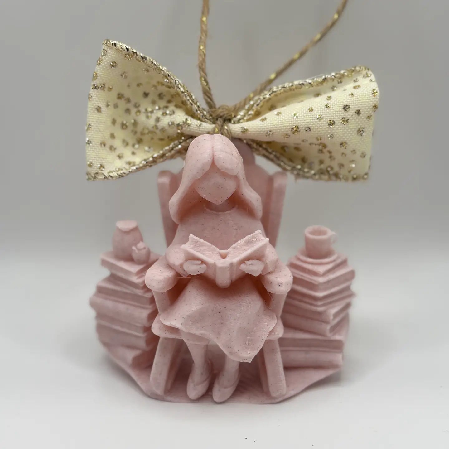 Book Girl Ornament 3D Printed