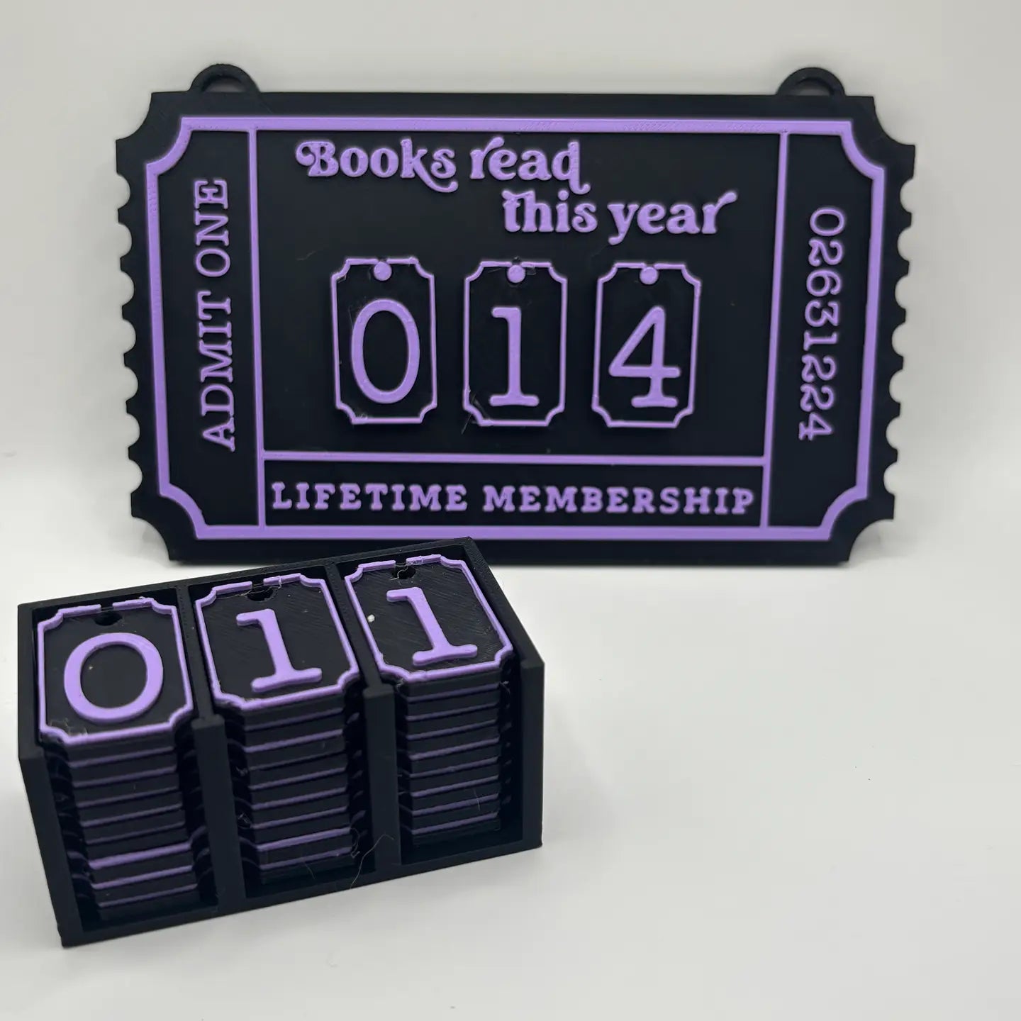 Hanging Book Counter with Numbers and Number Holder