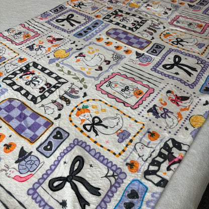 Silly Goose Halloween Throw Blanket