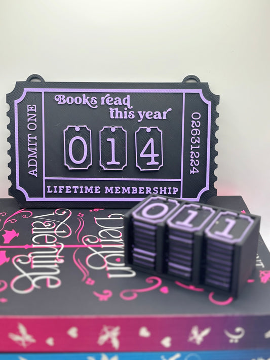Hanging Book Counter with Numbers Sign