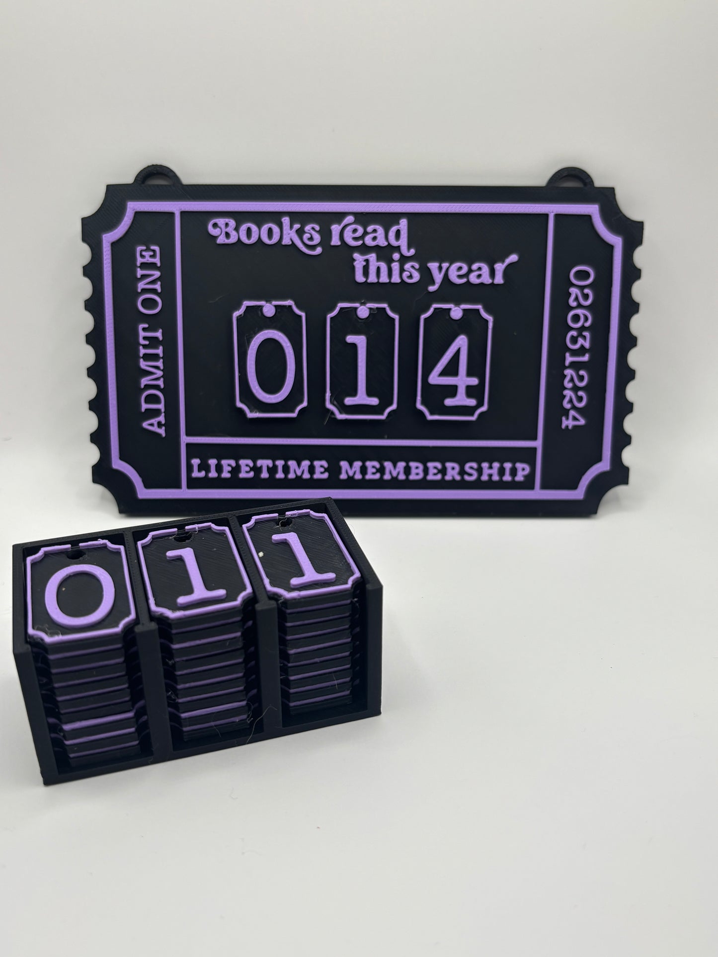 Hanging Book Counter with Numbers Sign
