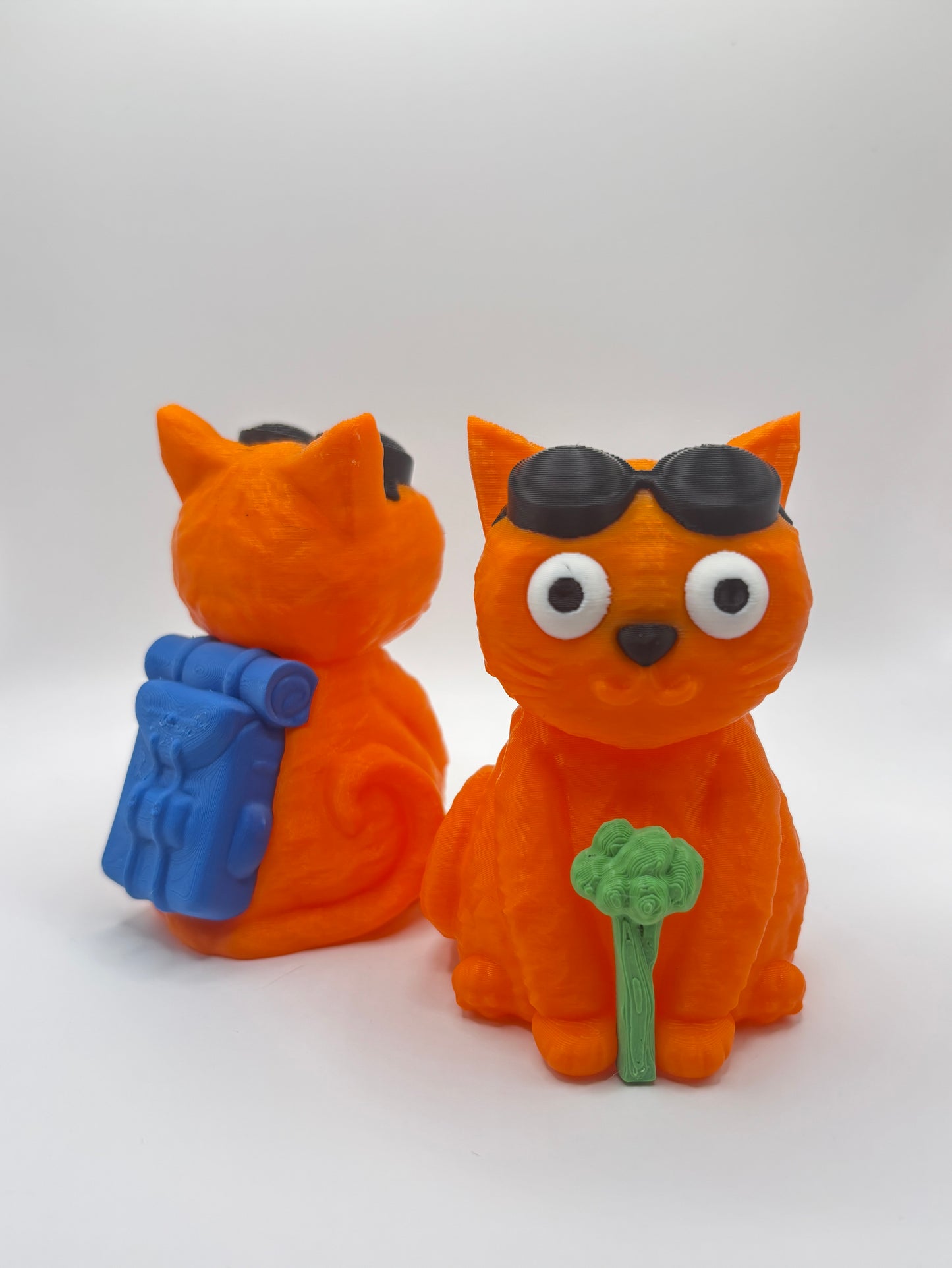 Cat with Broccoli Figurine