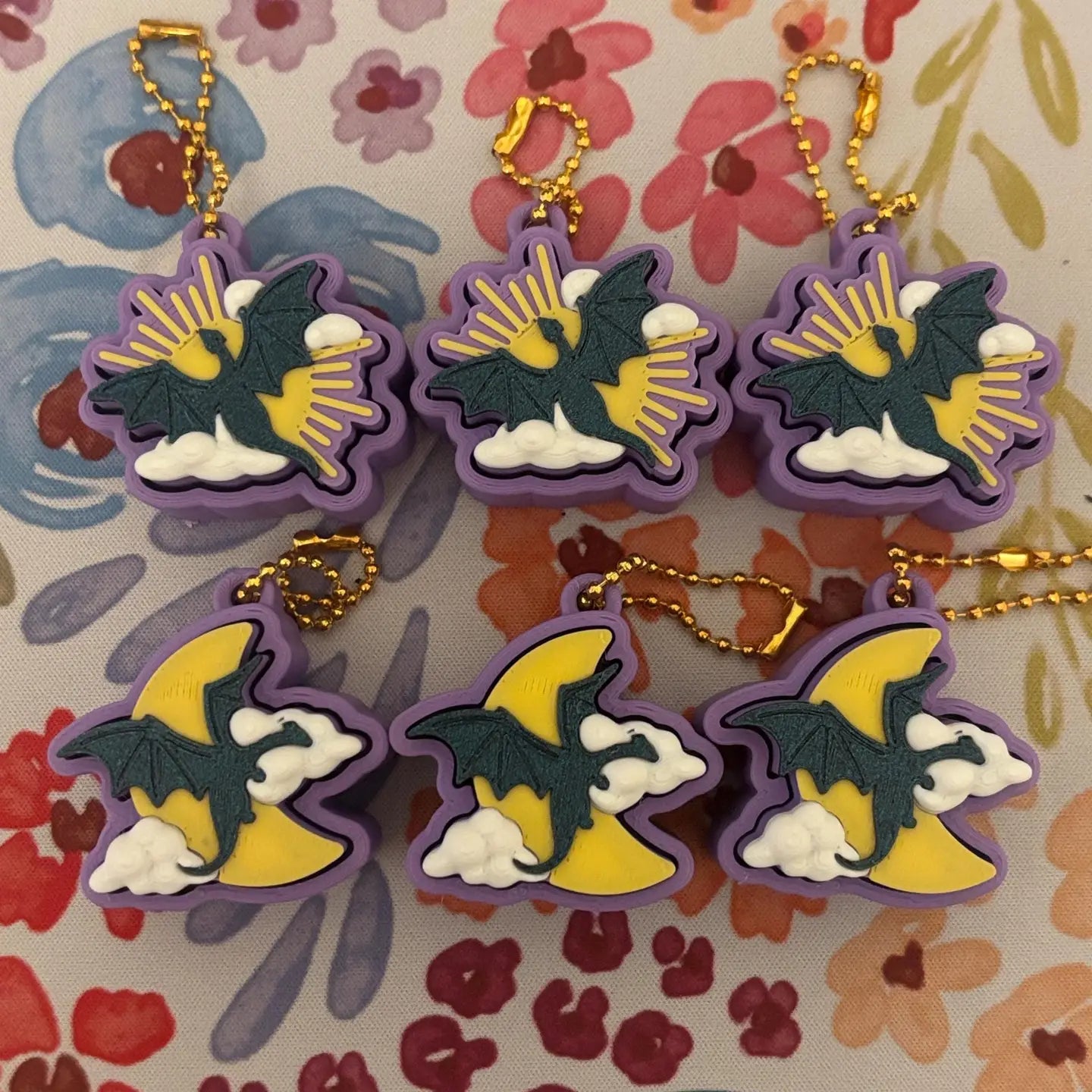 Dragon Sun & Moon Keychain