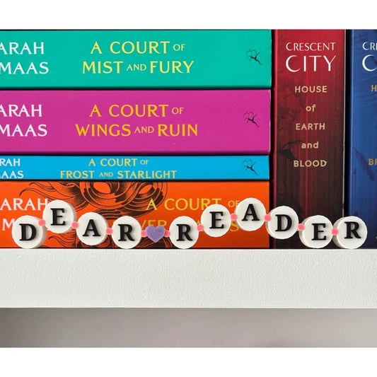 Friendship Bracelet Dear Reader Bookshelf Sign