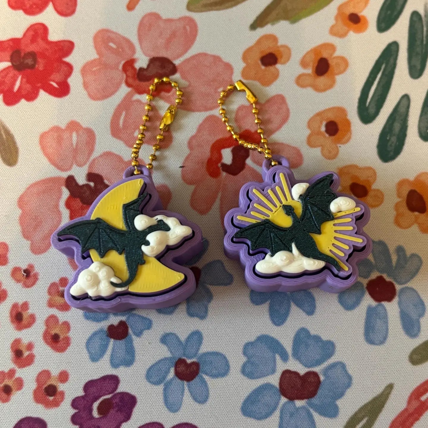 Dragon Sun & Moon Keychain