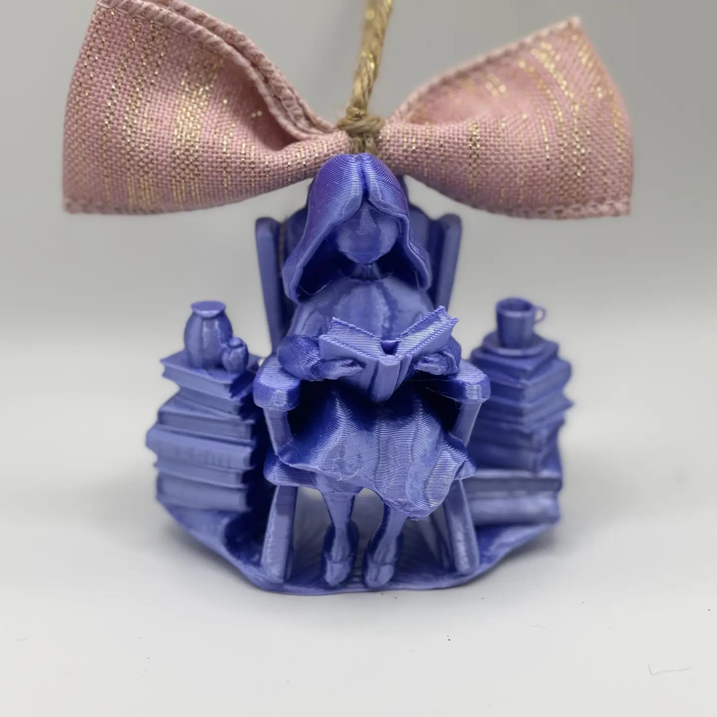 Book Girl Ornament 3D Printed