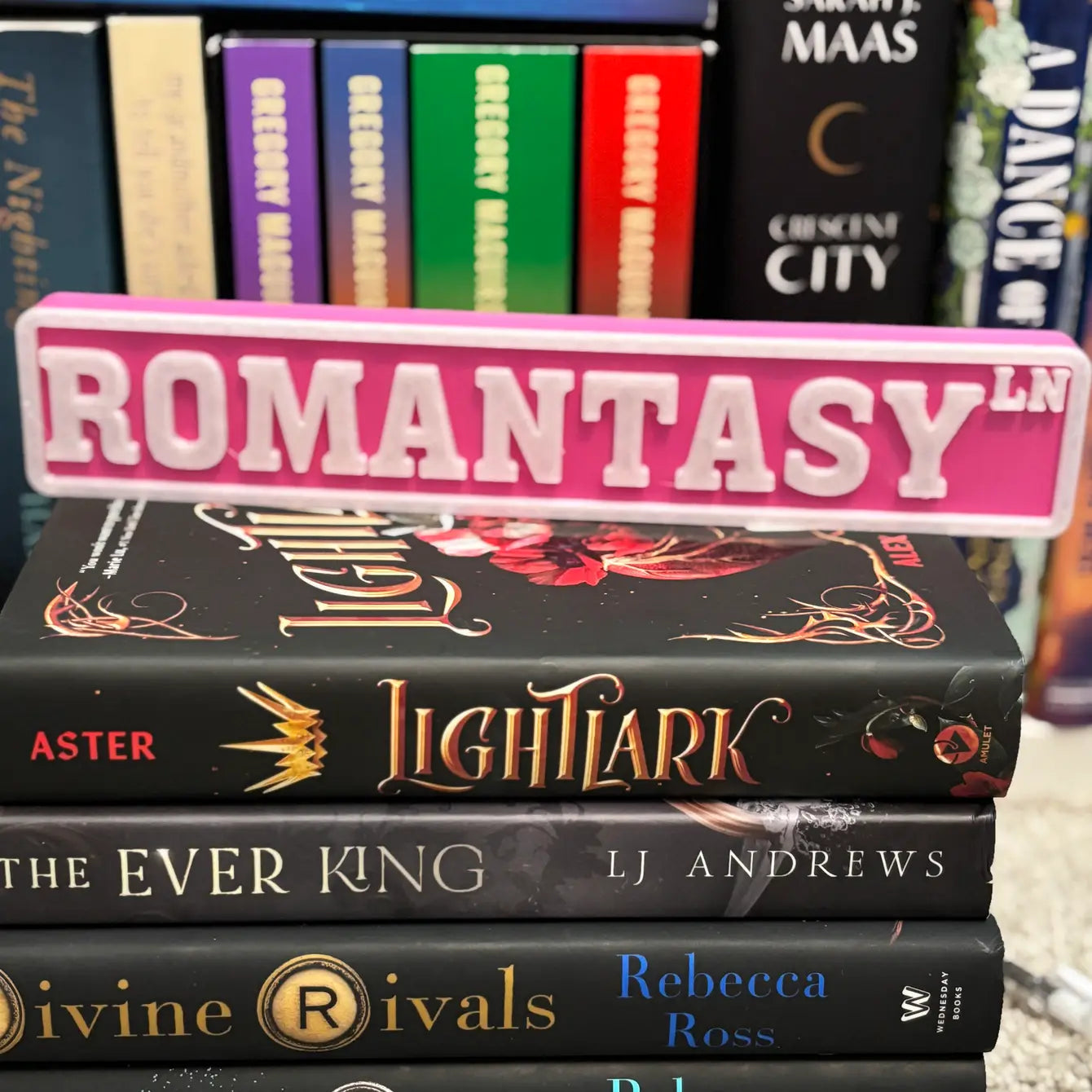 Romantasy Street Sign | Bookshelf Decor